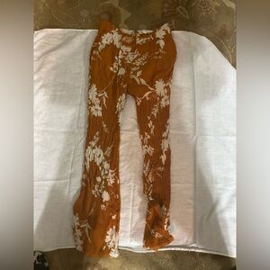 Medium Floral Orange crepe Pants